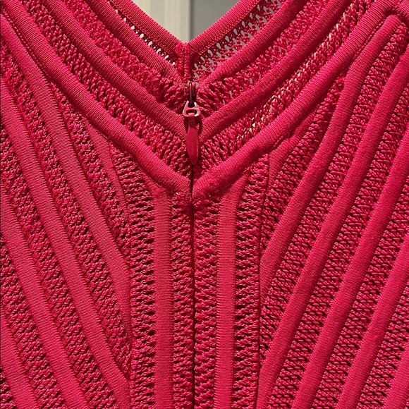NWOT Bebe bright fuchsia Maeve mesh dress - Sz M - Picture 7 of 8